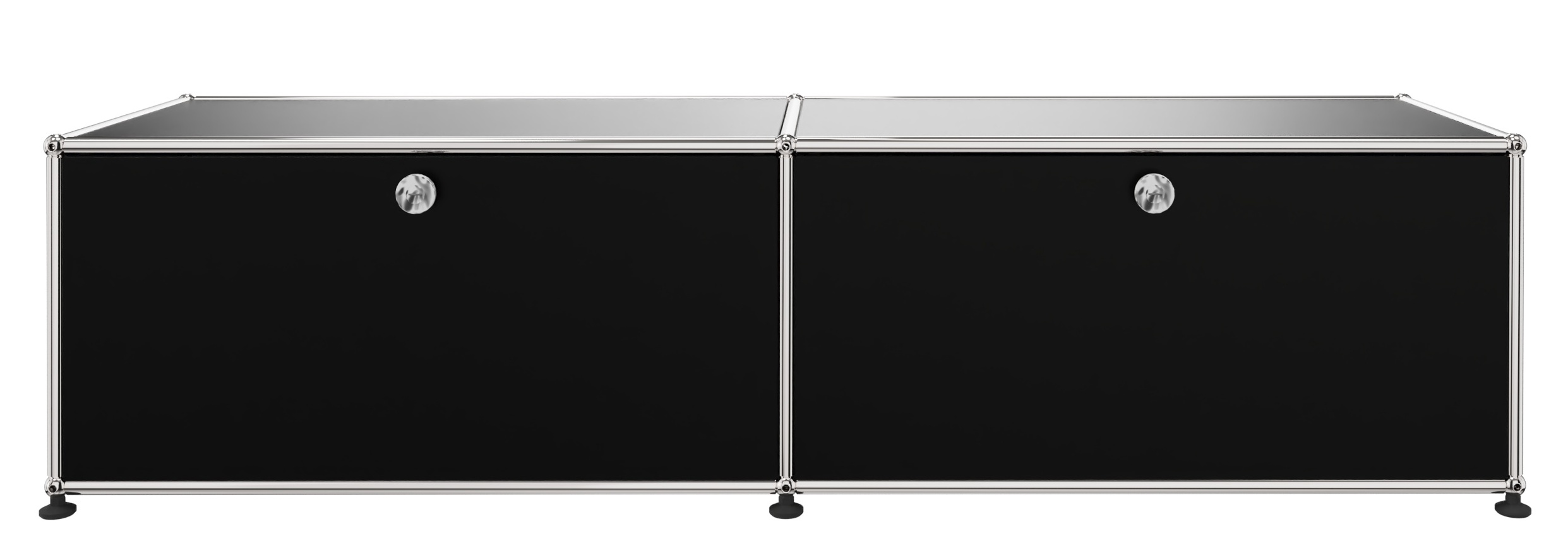 USM Haller Lowboard 2 Klappen Graphitschwarz - FAST DELIVERY