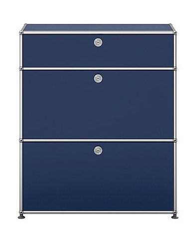 USM Haller Highboard mit 2 Klappen – QUICK SHIP - stahlblau