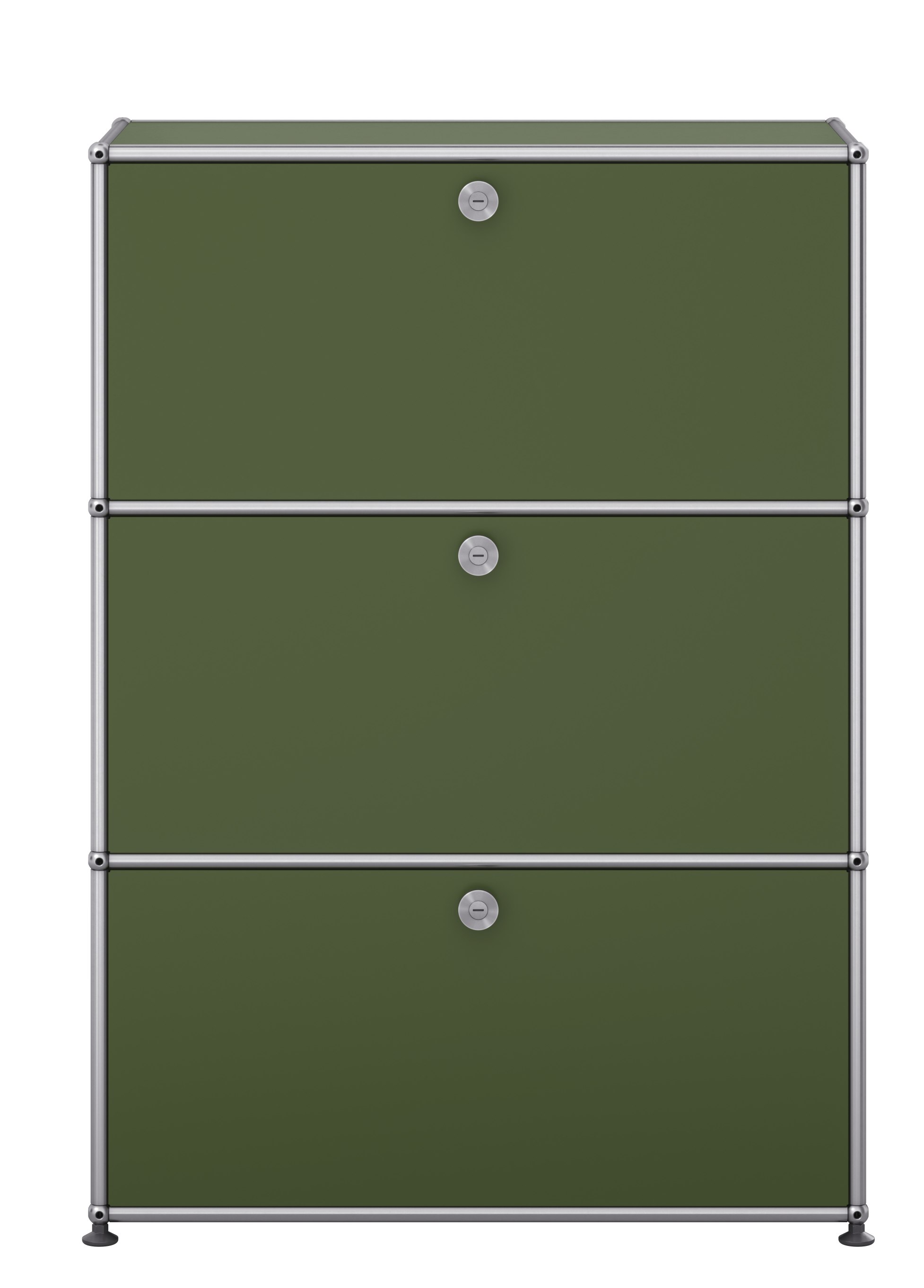USM Haller Highboard G1 mit 3 Klappen – Olivgrün
