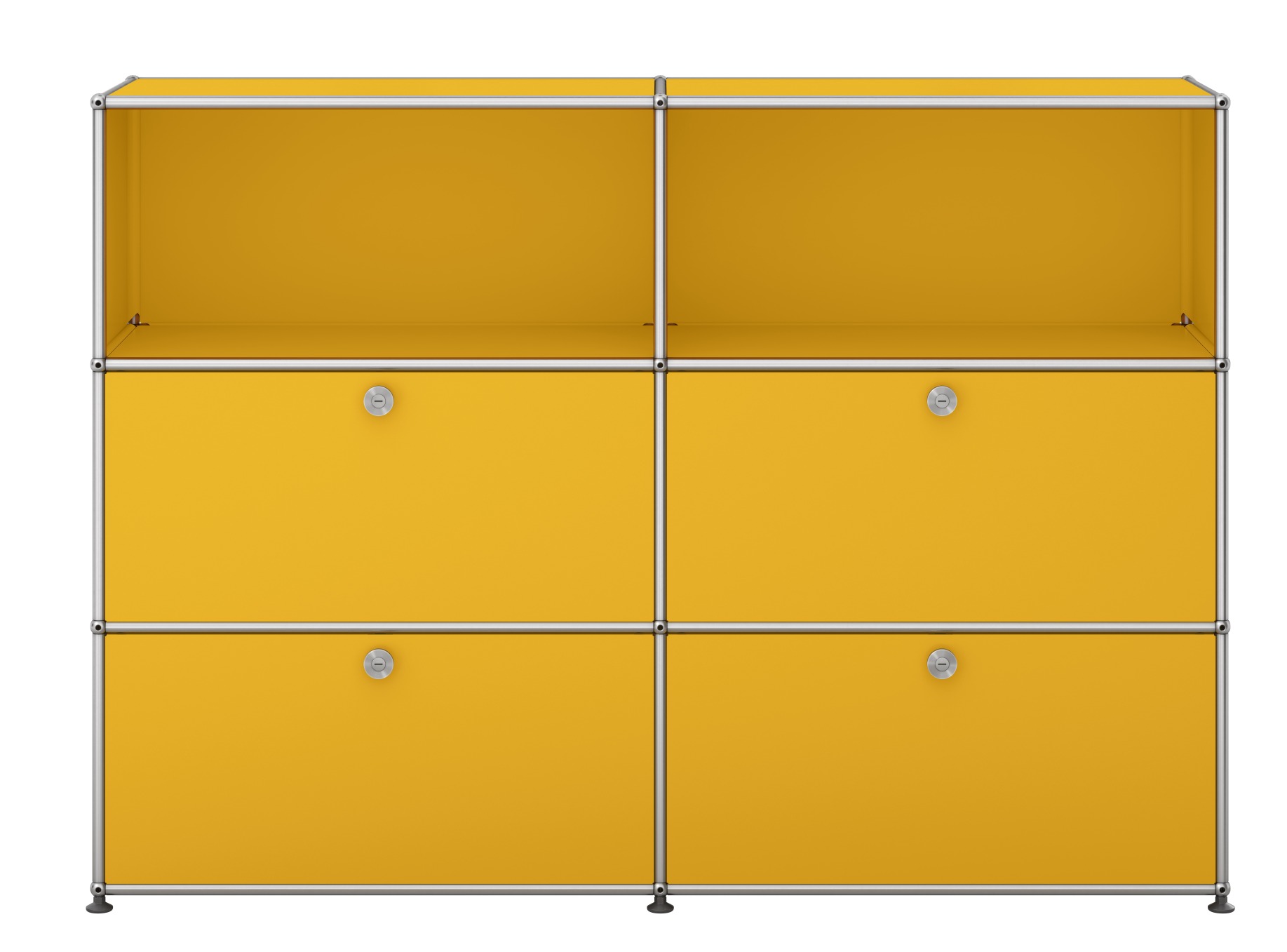 USM Haller Sideboard / Highboard mit 4 Klappen – QUICK SHIP goldgelb