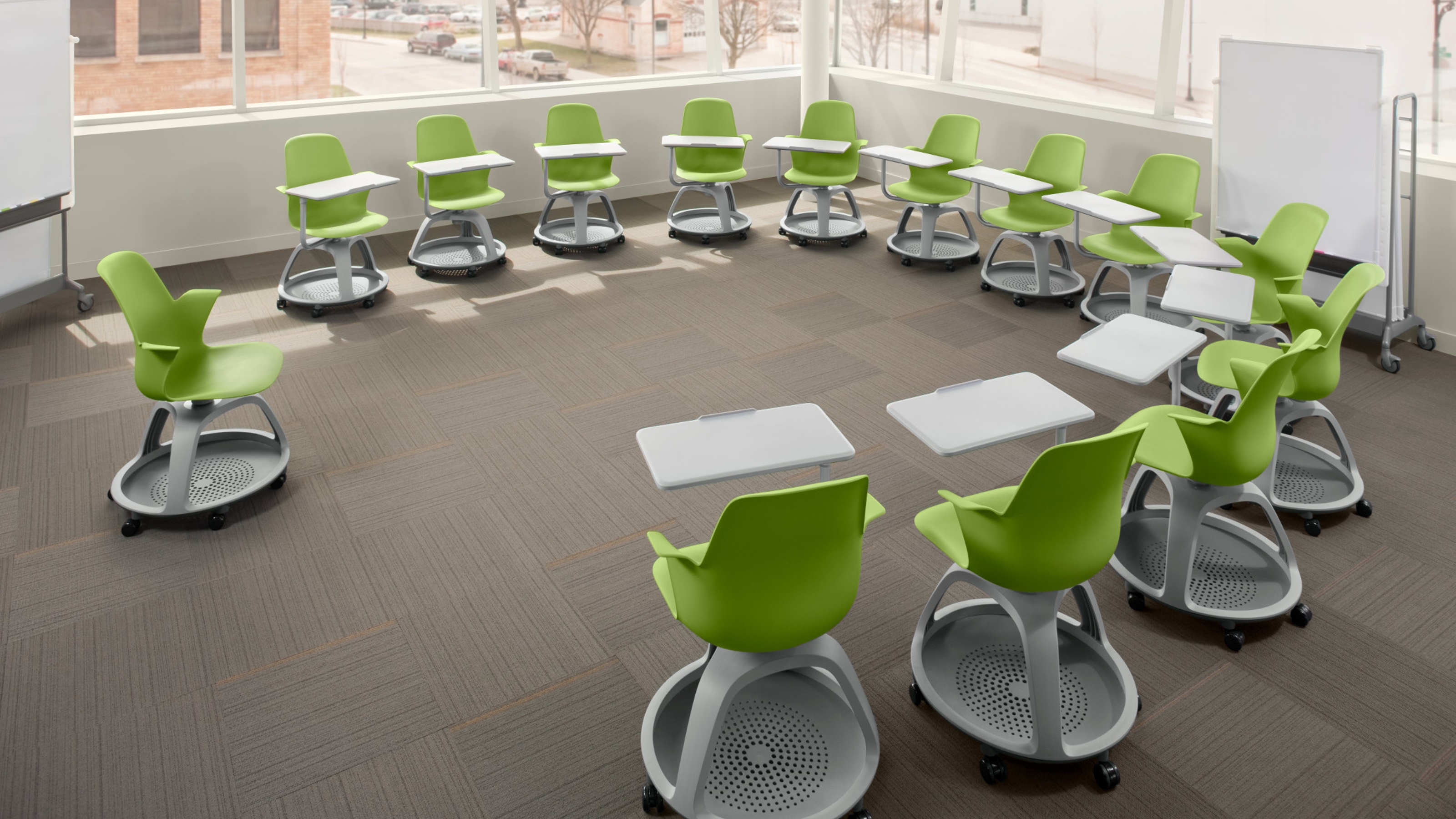 node Stuhl mit Schreibtablar von Steelcase