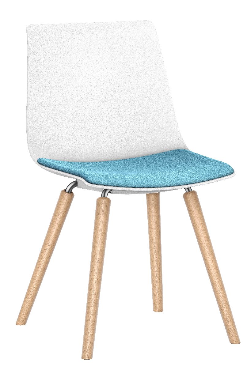 Shuffleis Besucherstuhl Vierfuß Holz mit Sitzpolster Interstuhl