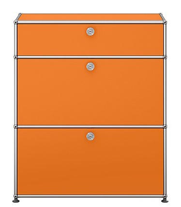 USM Haller Highboard mit 2 Klappen – QUICK SHIP - reinorange