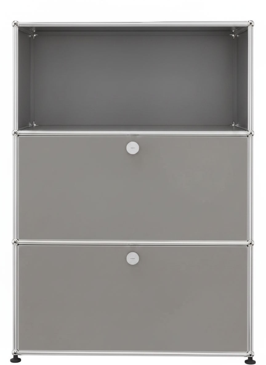 USM Haller Highboard 1 Offen / 2 Schubladen Mittelgrau