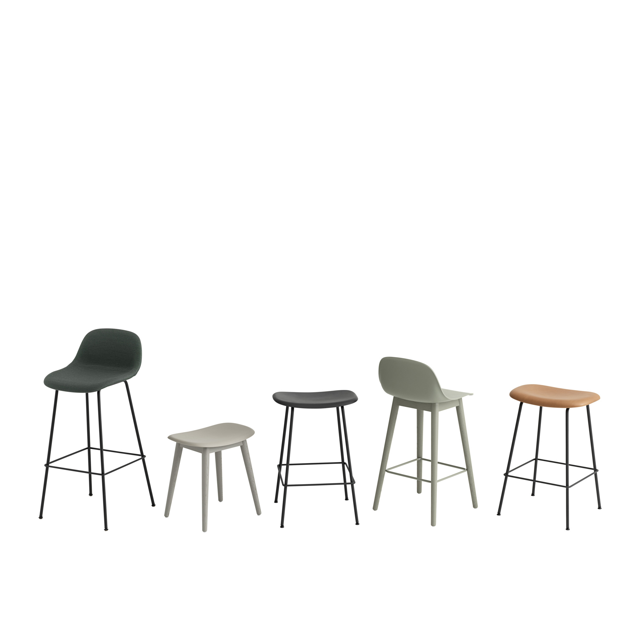 Fiber Bar Stool Barhocker 75 cm Schwarz / Schwarz Muuto