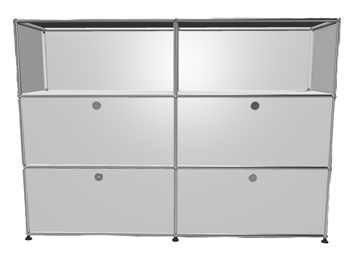 USM Haller Highboard 2 Offen / 2 Klappen / 2 Schubladen Reinweiß - FAST DELIVERY