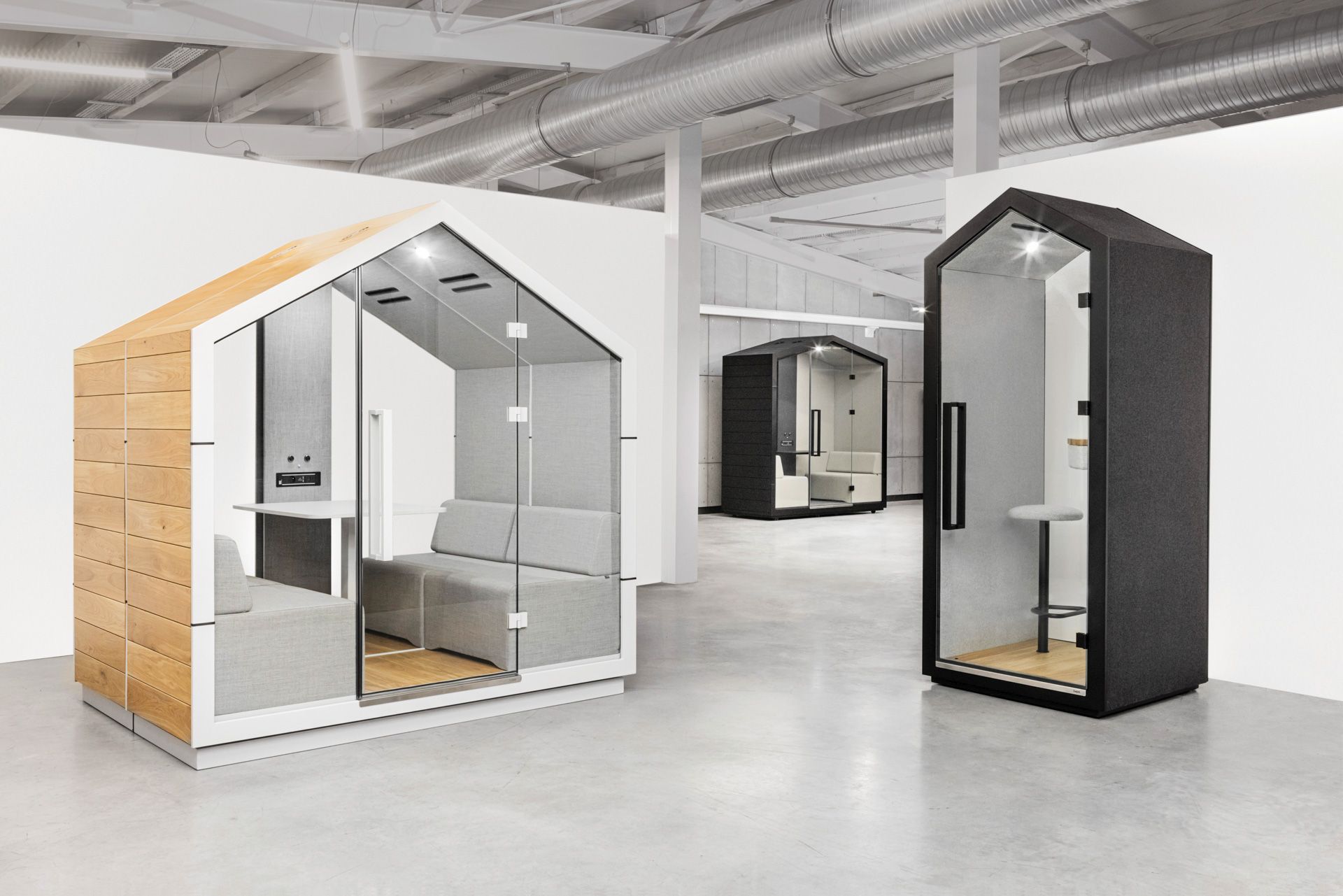 treehouse TH 4 Akustikkabinen von Bejot für Büros und Coworking Spaces, verschiedene Farben und Ausführungen.