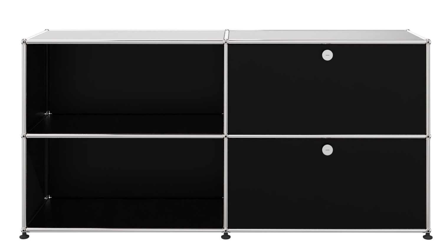 USM Haller Sideboard 2 Offen / 2 Klappen Rechts Graphitschwarz - FAST DELIVERY