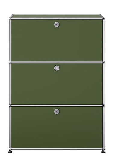 USM Haller Highboard G1 mit 3 Klappen – Olivgrün