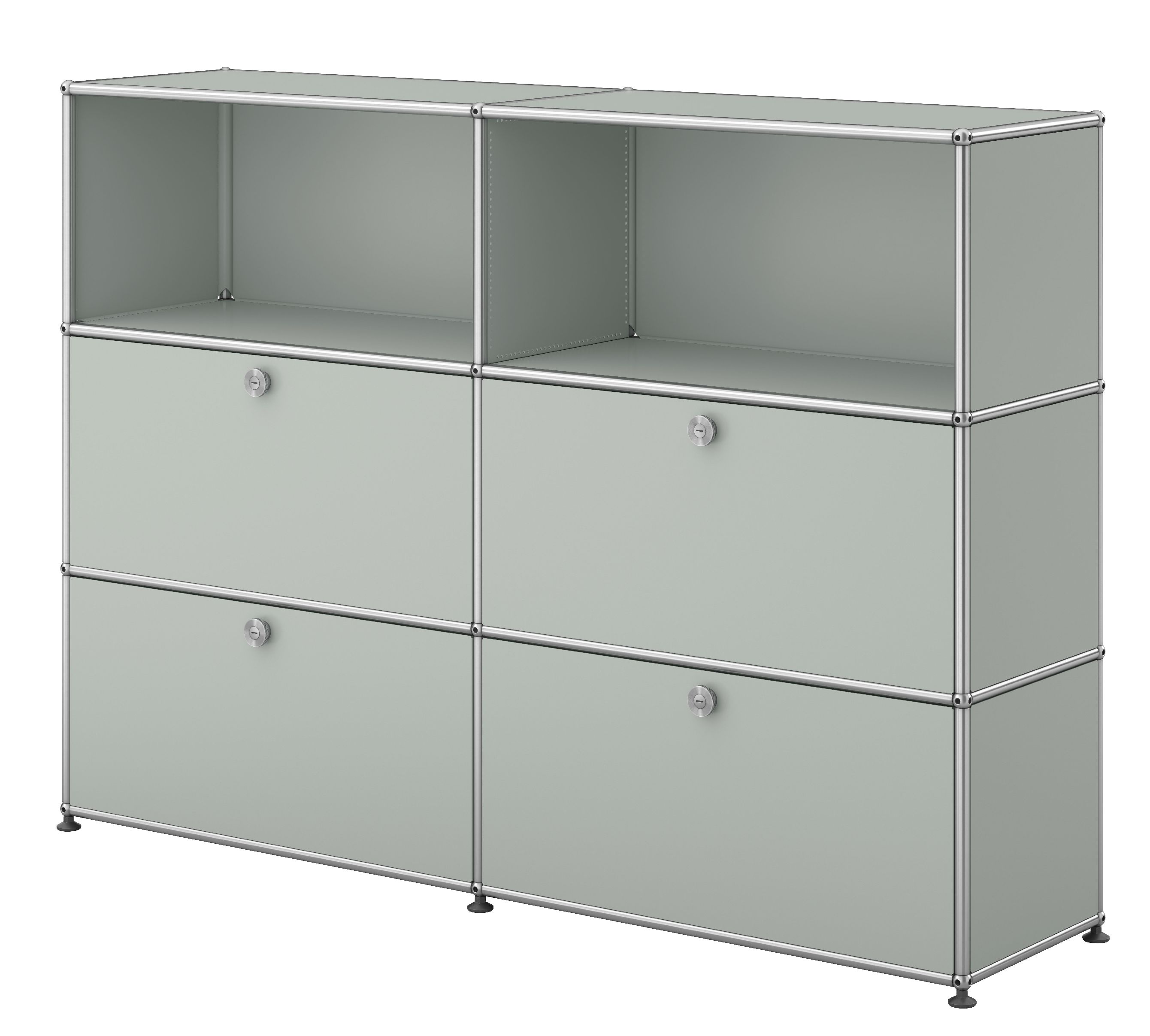 USM Haller Highboard 4 Klappen / 2 Offen Lichtgrau