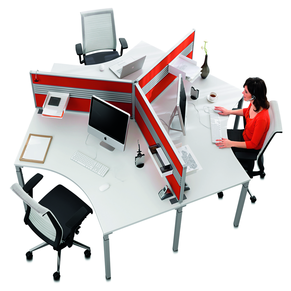 Kalidro Schreibtisch höhenverstellbar 68 - 76 cm hoch von Steelcase