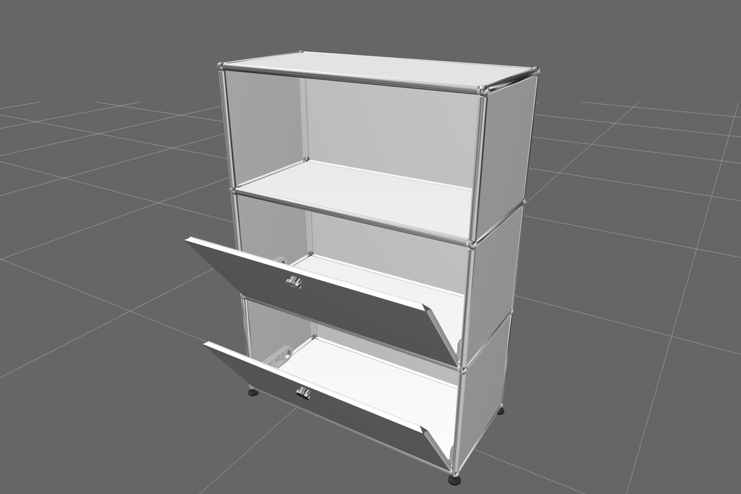 USM Haller Highboard 1 Offen / 2 Klappen Reinweiß - FAST DELIVERY
