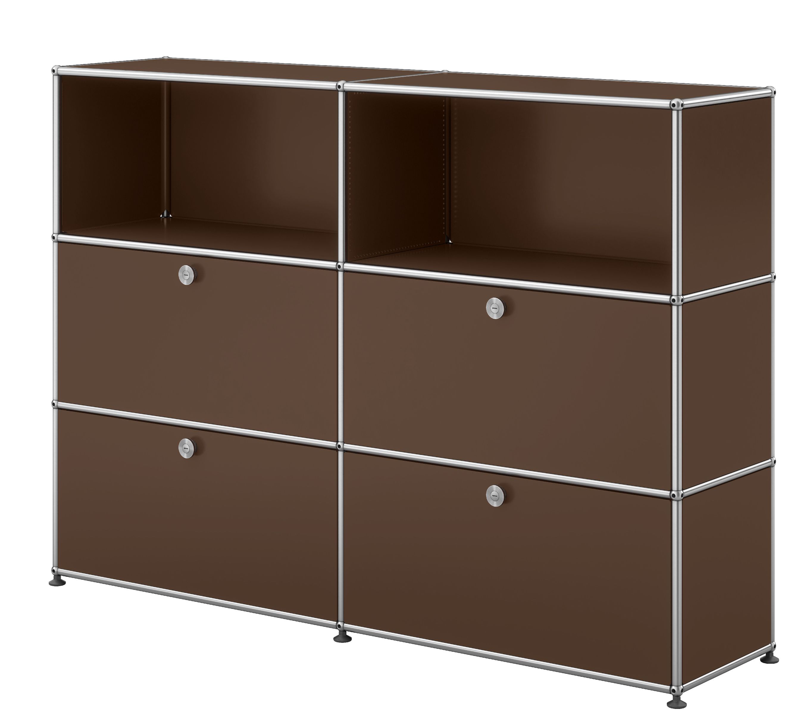 USM Haller Highboard 2 Offen / 2 Klappen / 2 Schubladen Braun