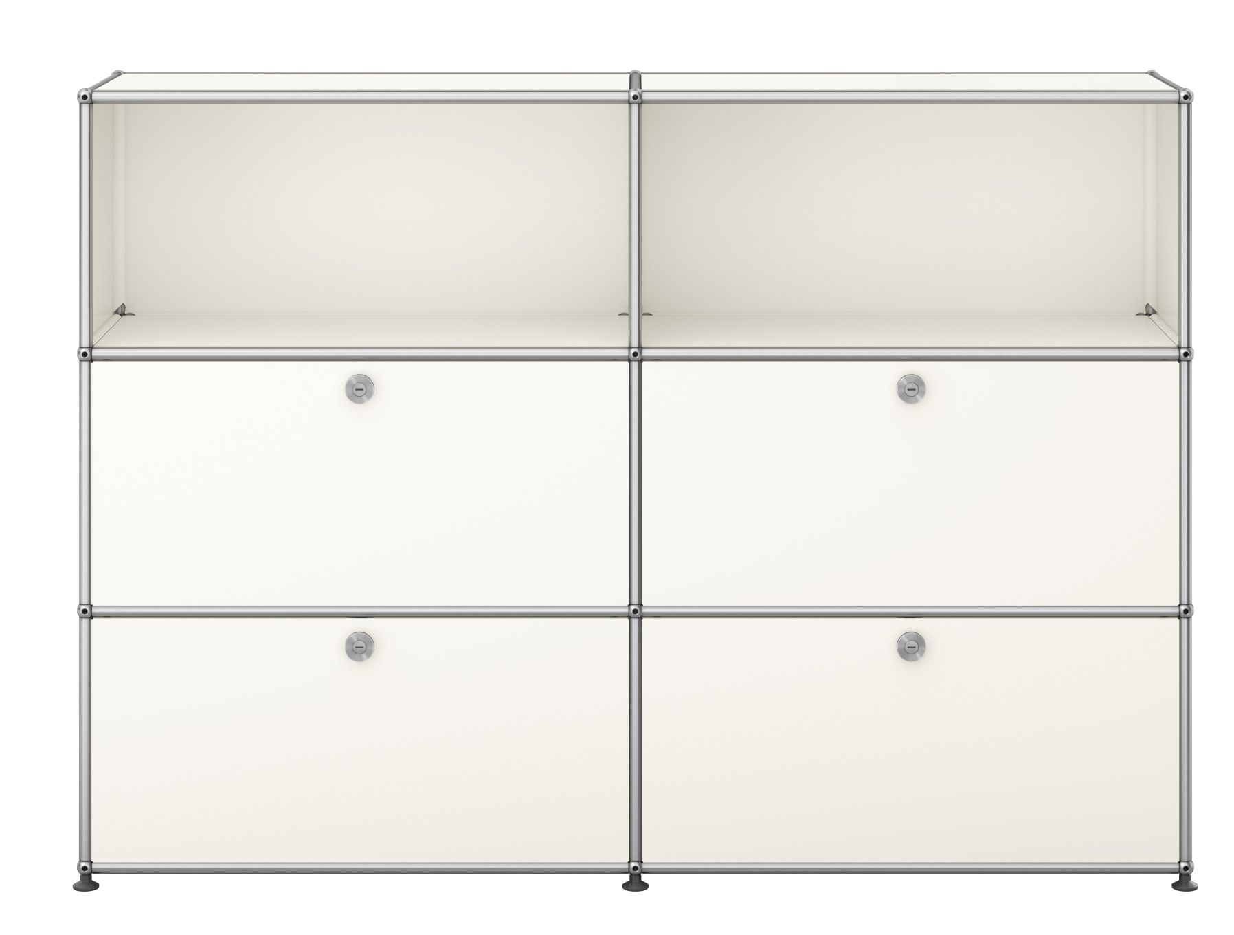 USM Haller Highboard 2 Offen / 2 Klappen / 2 Schubladen Reinweiß - FAST DELIVERY