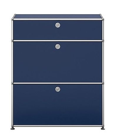 USM Haller Highboard mit 2 Klappen – QUICK SHIP - stahlblau