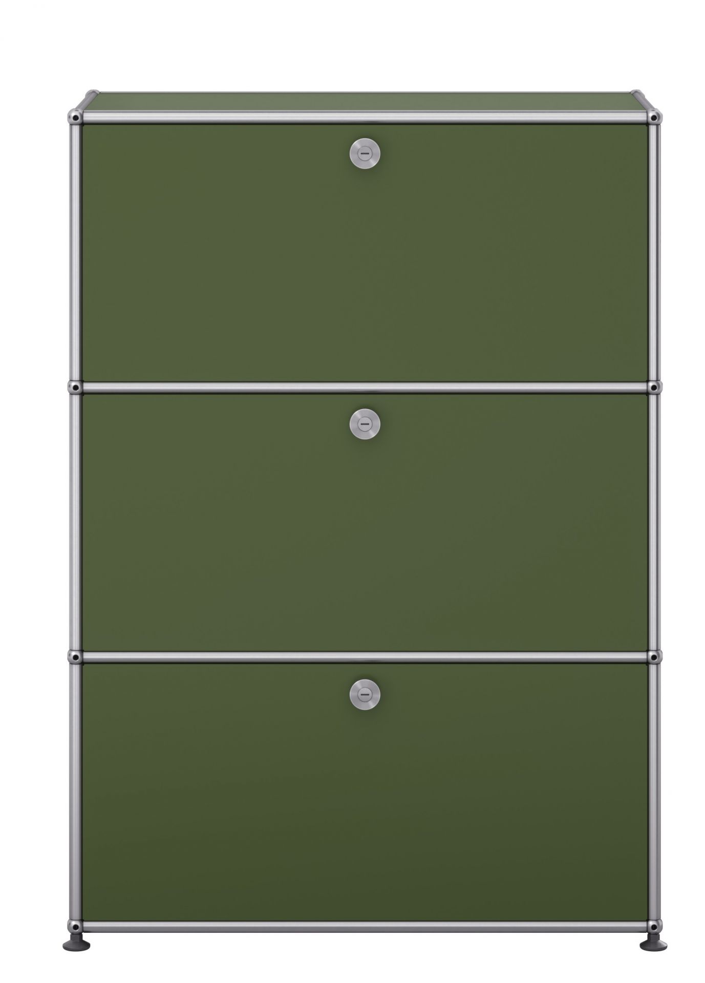 USM Haller Highboard G1 mit 3 Klappen – Olivgrün