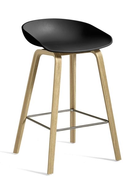 About a Stool AAS32 / AAS 32 Barhocker Niedrig Hay Black - wasserbasierter Lack