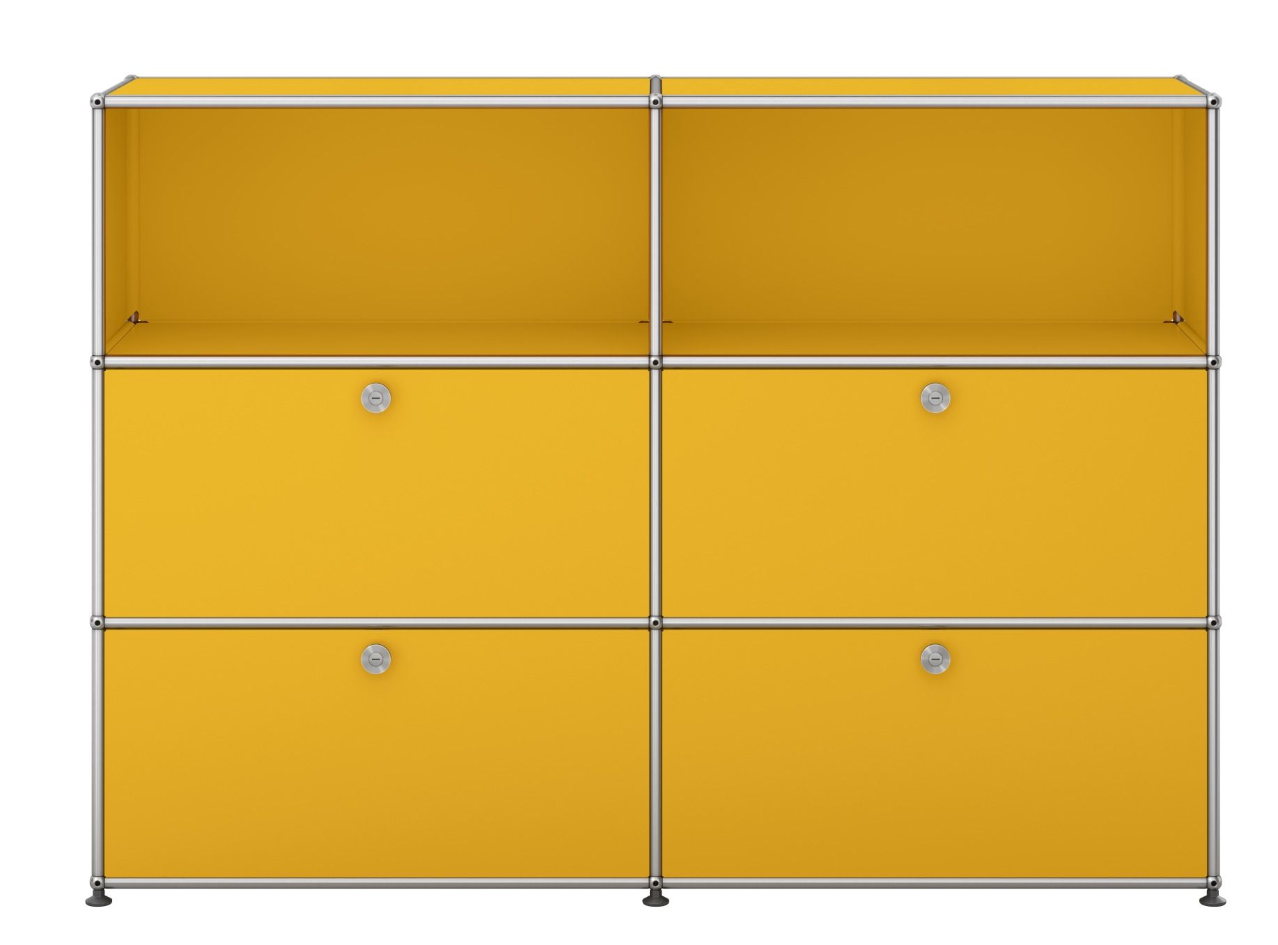 USM Haller Sideboard / Highboard mit 4 Klappen – QUICK SHIP goldgelb