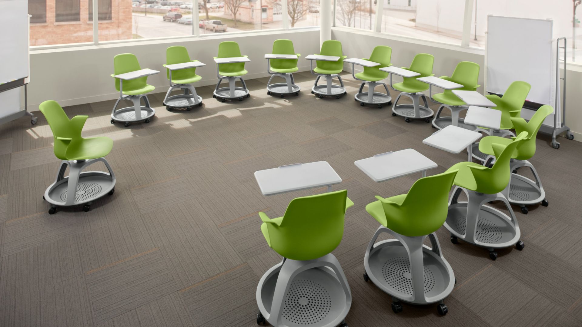 node Stuhl mit Schreibtablar von Steelcase