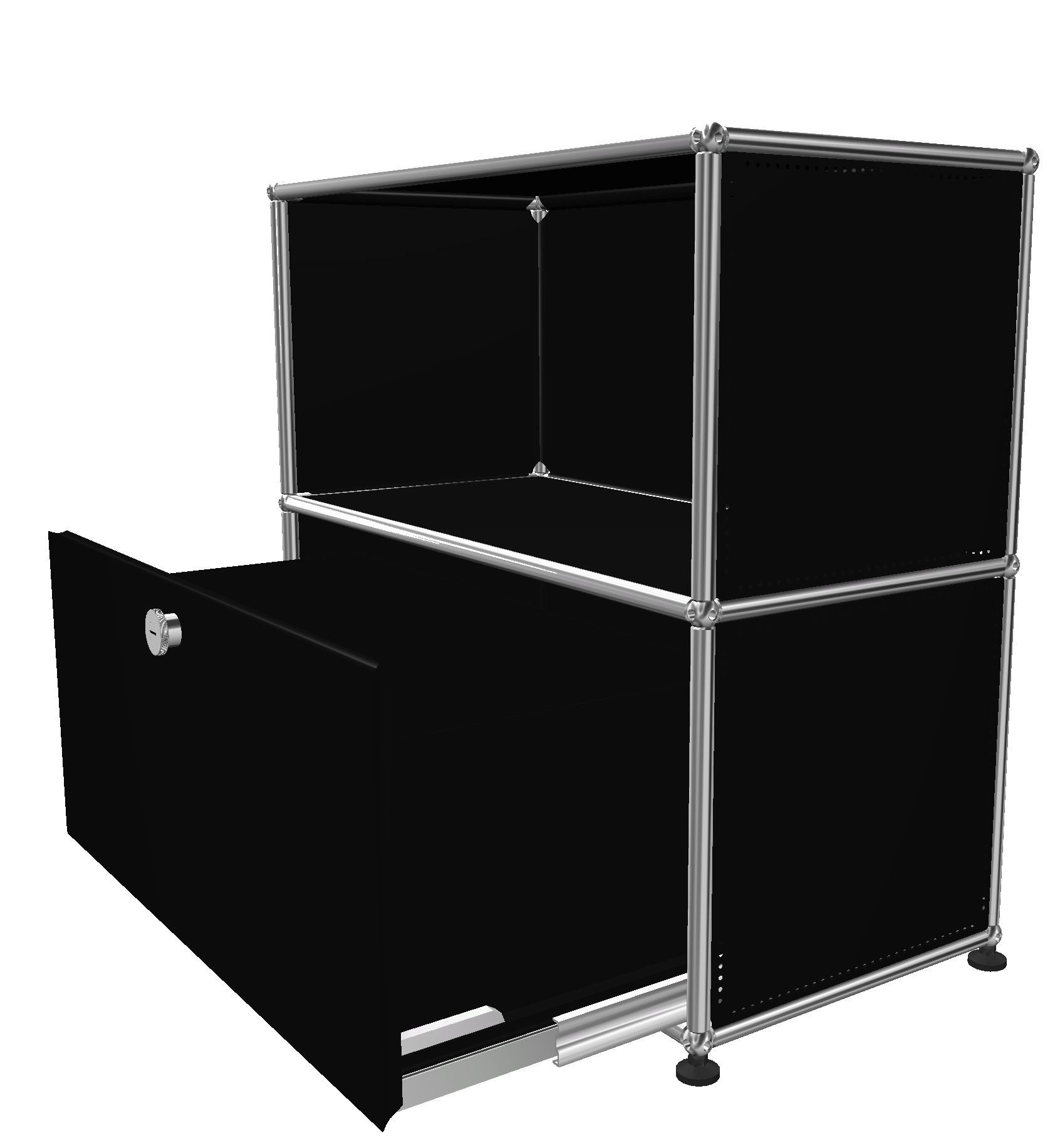 USM Haller Sideboard 1 Offen / 1 Schublade Graphitschwarz - FAST DELIVERY