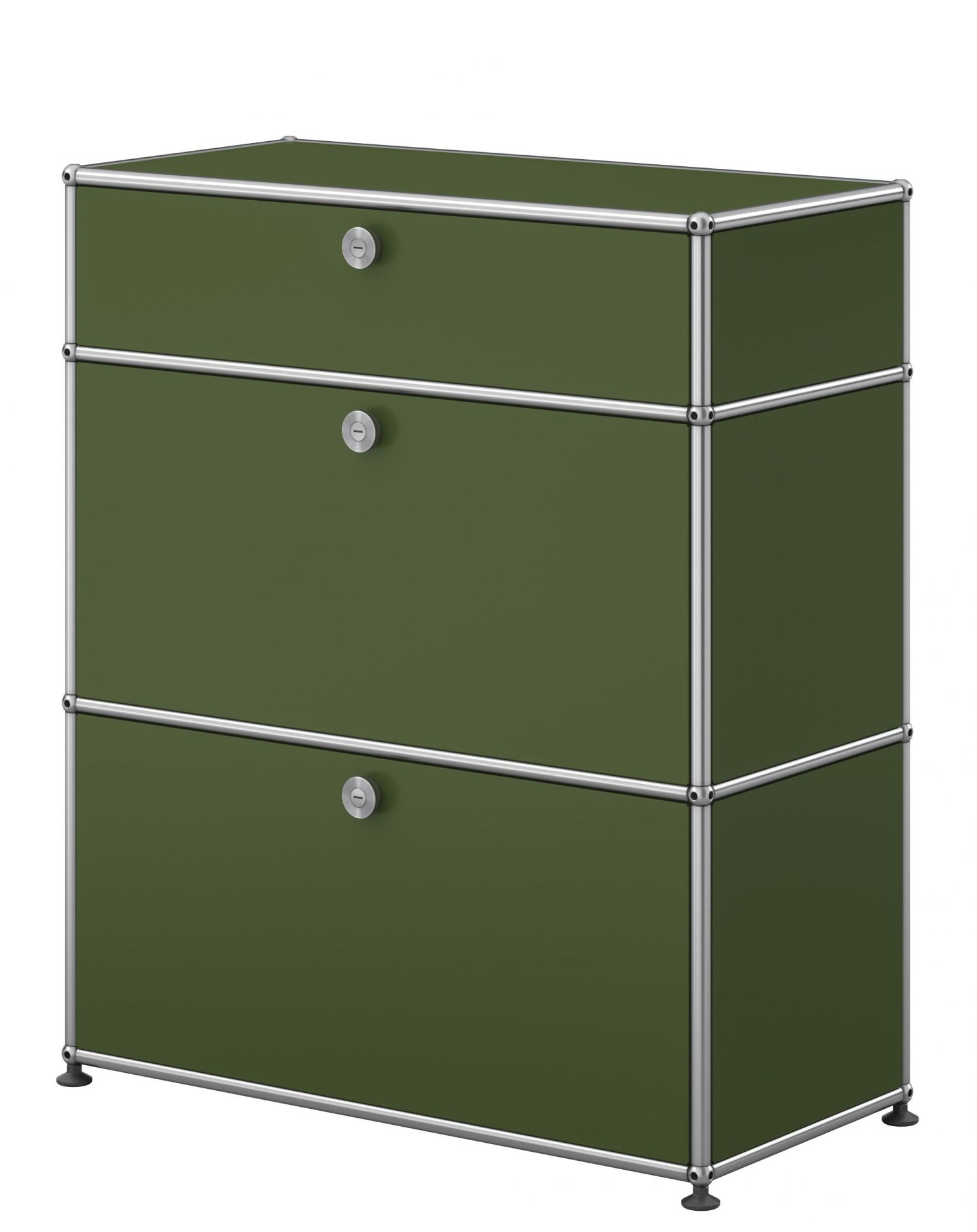 USM Haller Highboard M25 mit 2 Klappen – QUICK SHIP Olivgrün