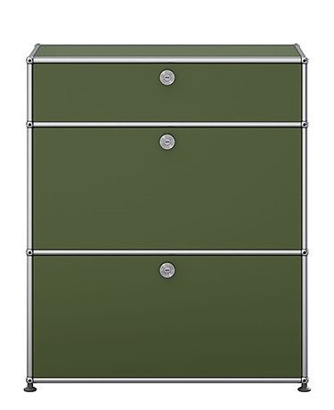 USM Haller Highboard M25 mit 2 Klappen – QUICK SHIP Olivgrün
