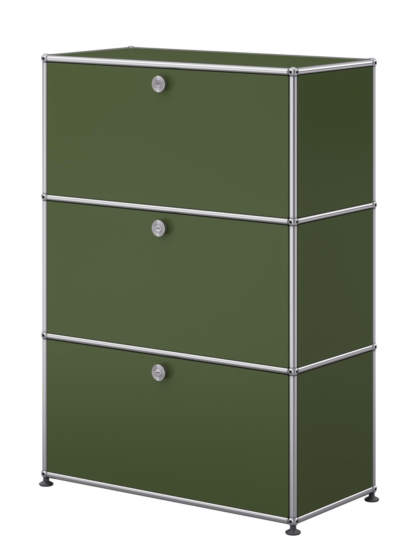 USM Haller Highboard G1 mit 3 Klappen – Olivgrün