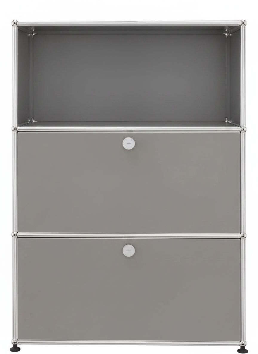 USM Haller Highboard 1 Offen / 2 Schubladen Mittelgrau