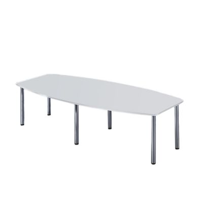 Reichenberg Besprechungstisch mit Chromfüßen 280 cm x 130/85 cm, 72 cm - 74 cm hoch Büromöbel Würzburg