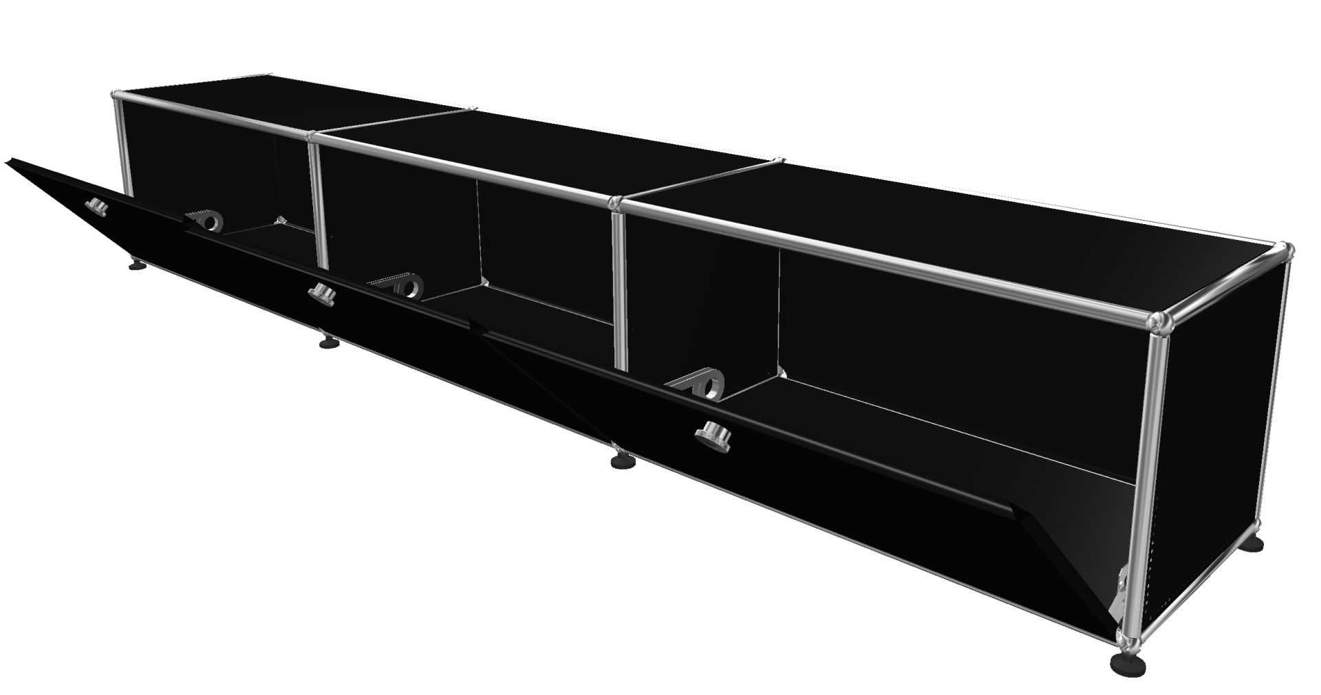 USM Haller Lowboard 3 Klappen Graphitschwarz- FAST DELIVERY