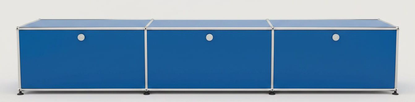 USM Haller Lowboard 3 Klappen Enzianblau