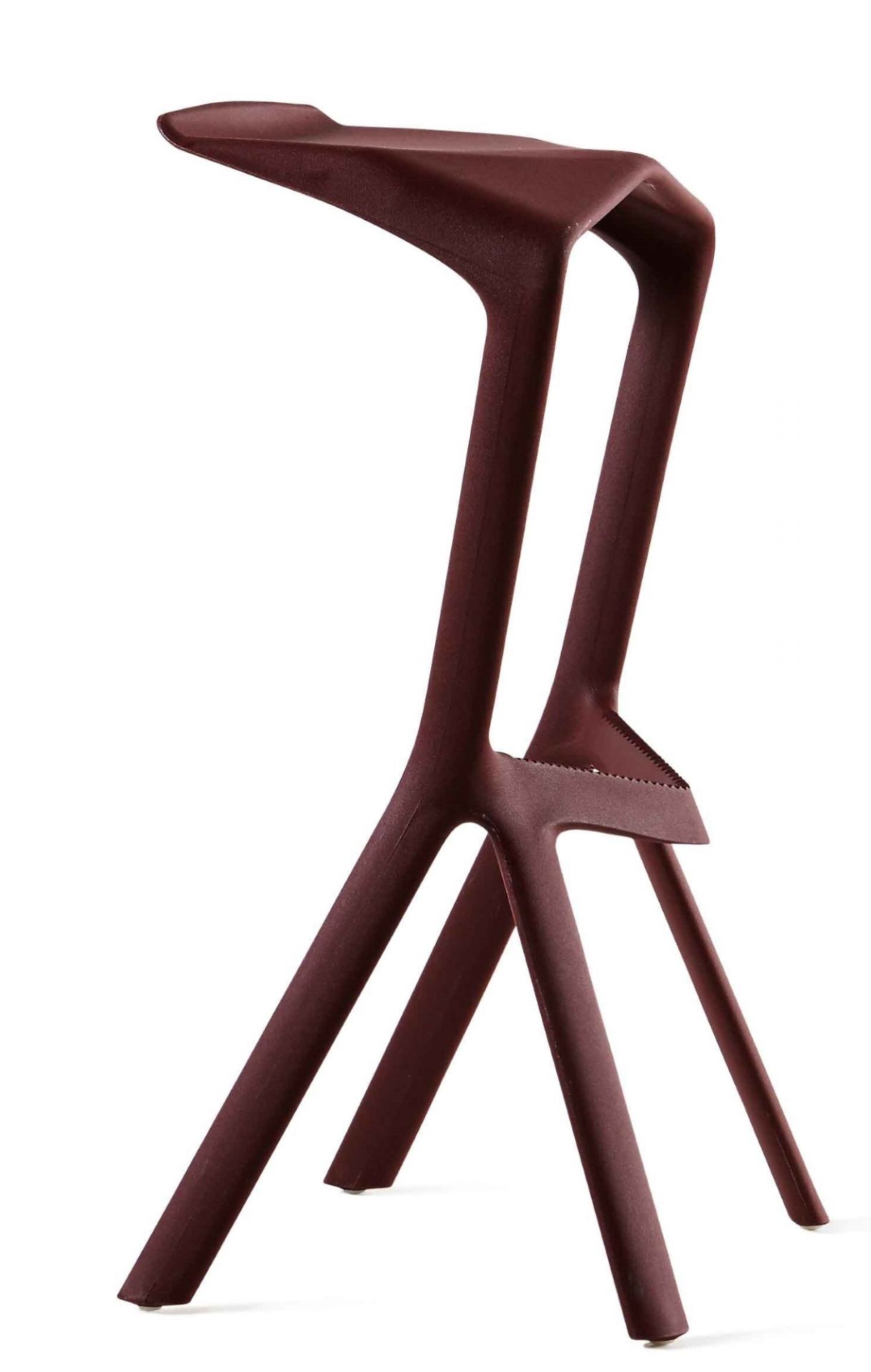 Miura Stool Barhocker Plank weinrot