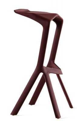 Miura Stool Barhocker Plank weinrot