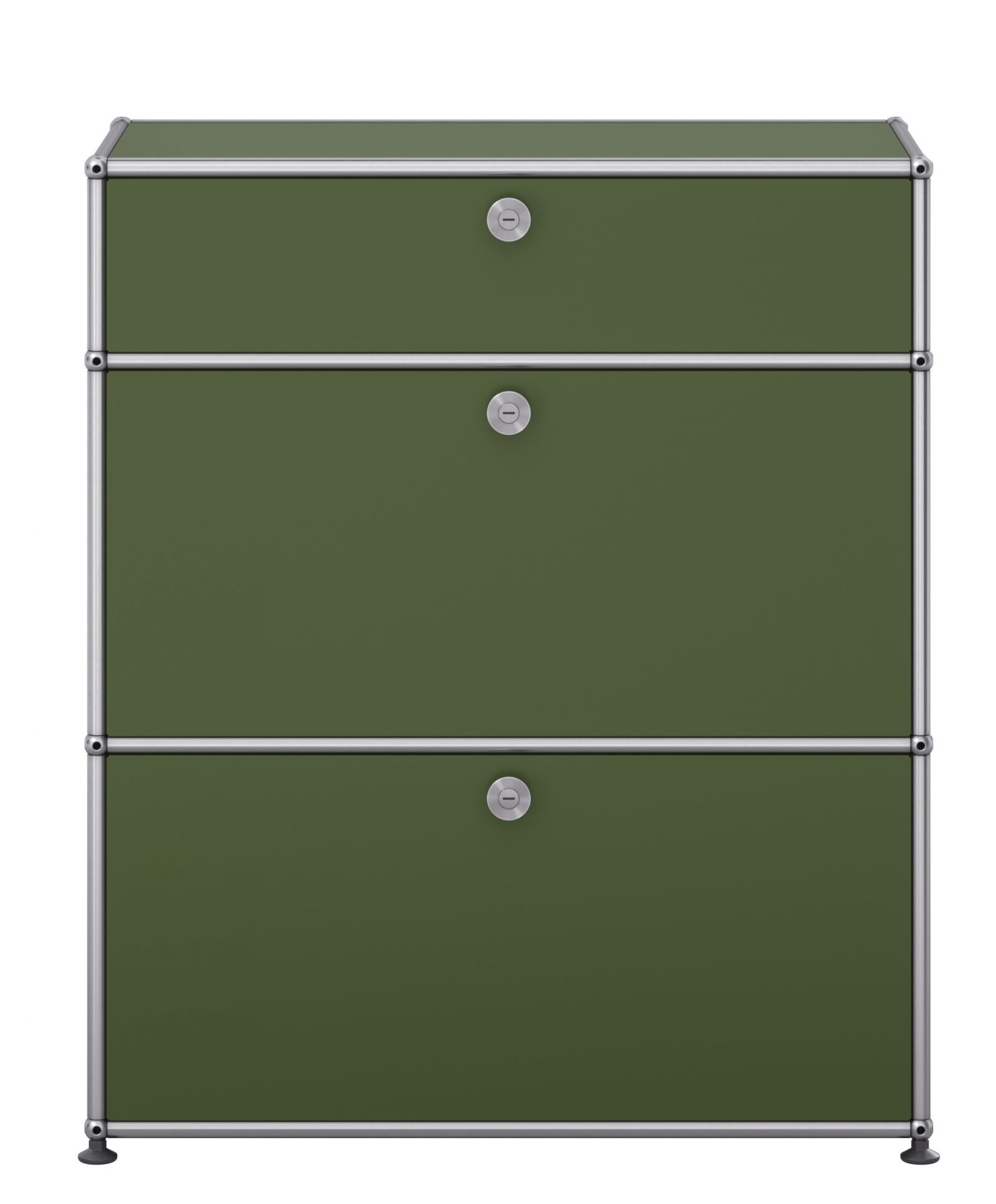 USM Haller Highboard M25 mit 2 Klappen – QUICK SHIP Olivgrün