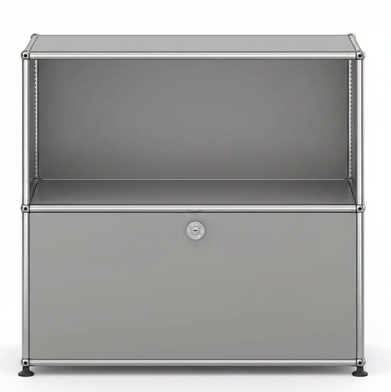 USM Haller Sideboard 1 Offen / 1 Schublade Mittelgrau