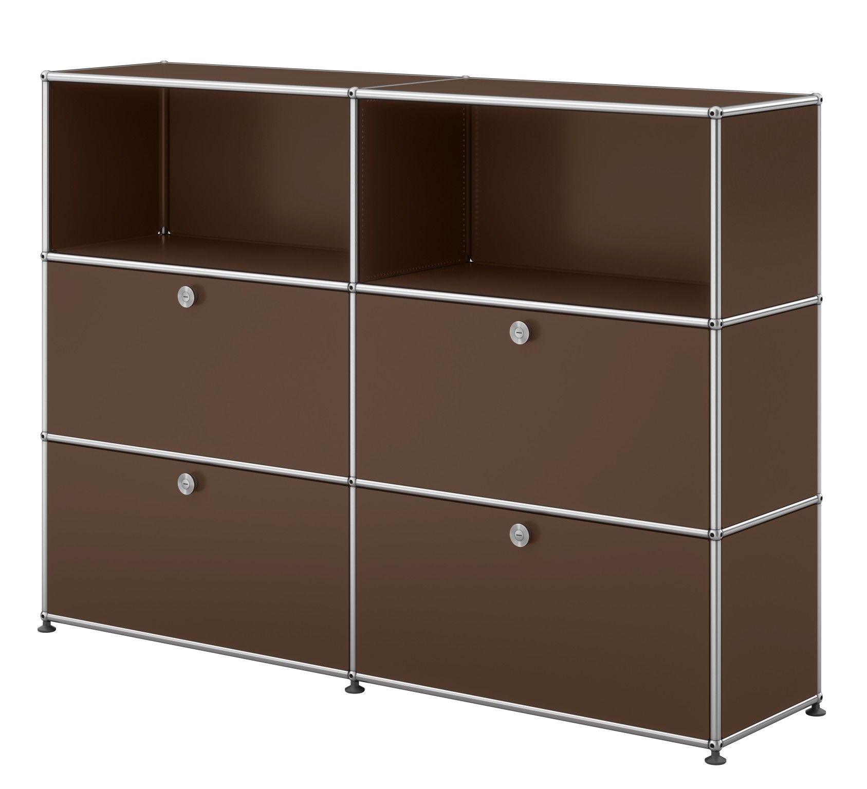 USM Haller Sideboard / Highboard mit 4 Klappen – QUICK SHIP braun