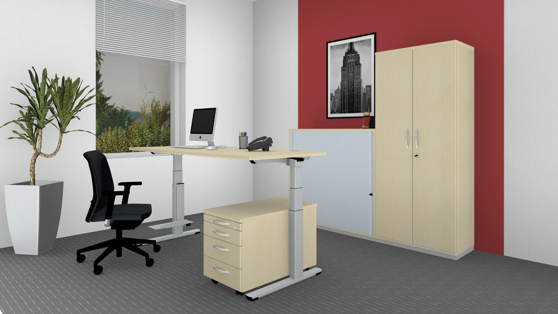 Paket Palmberg Sitz-/Steh-Arbeitsplatz-Buche Dekor